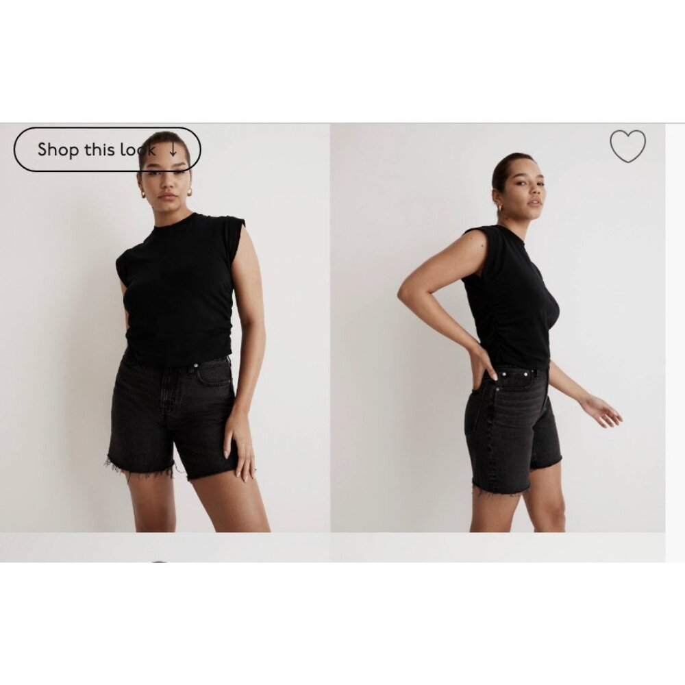 Madewell Womens Side-Cinch Muscle Tee Black Size XXS NJ787